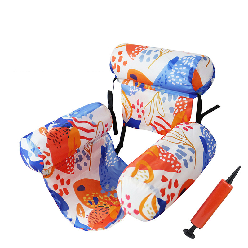 [With Air Pump] Three-Tube Fabric Leaf Hammock - Orange