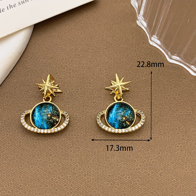 Xl1571 six-pointed star planet pendant gold