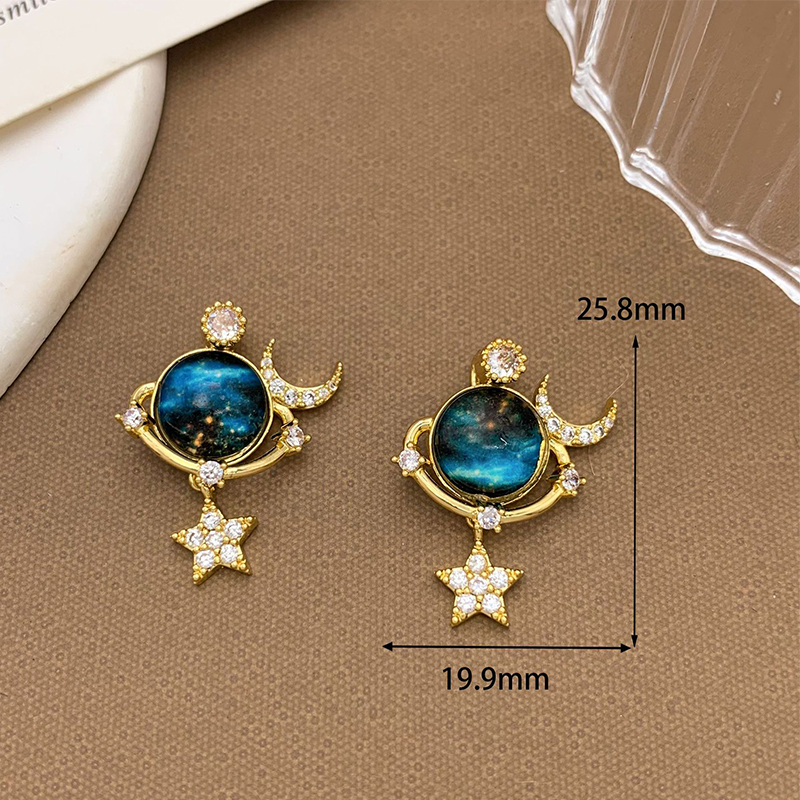 Xl1587 moon star pendant gold