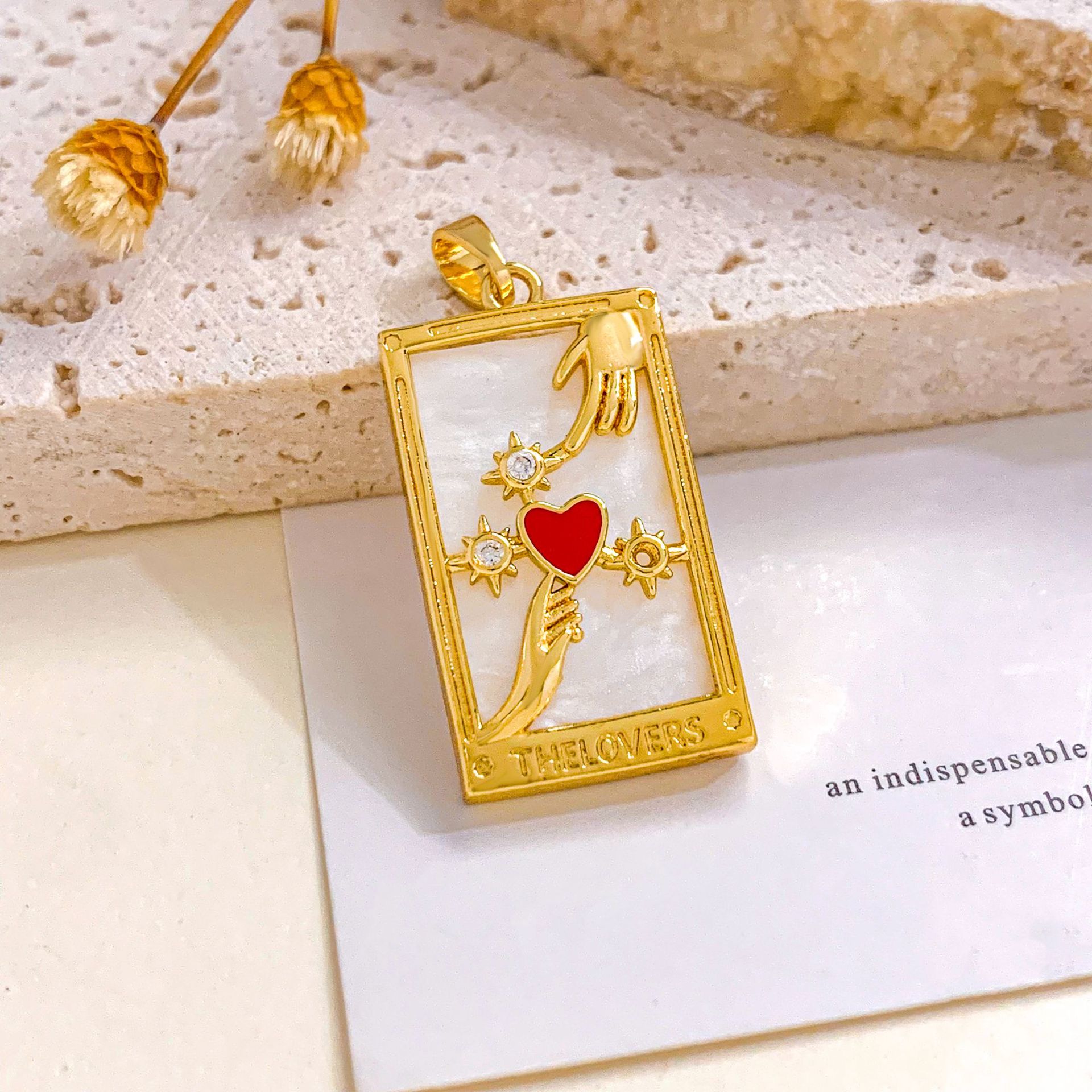 Xl2217 love tarot pendant gold
