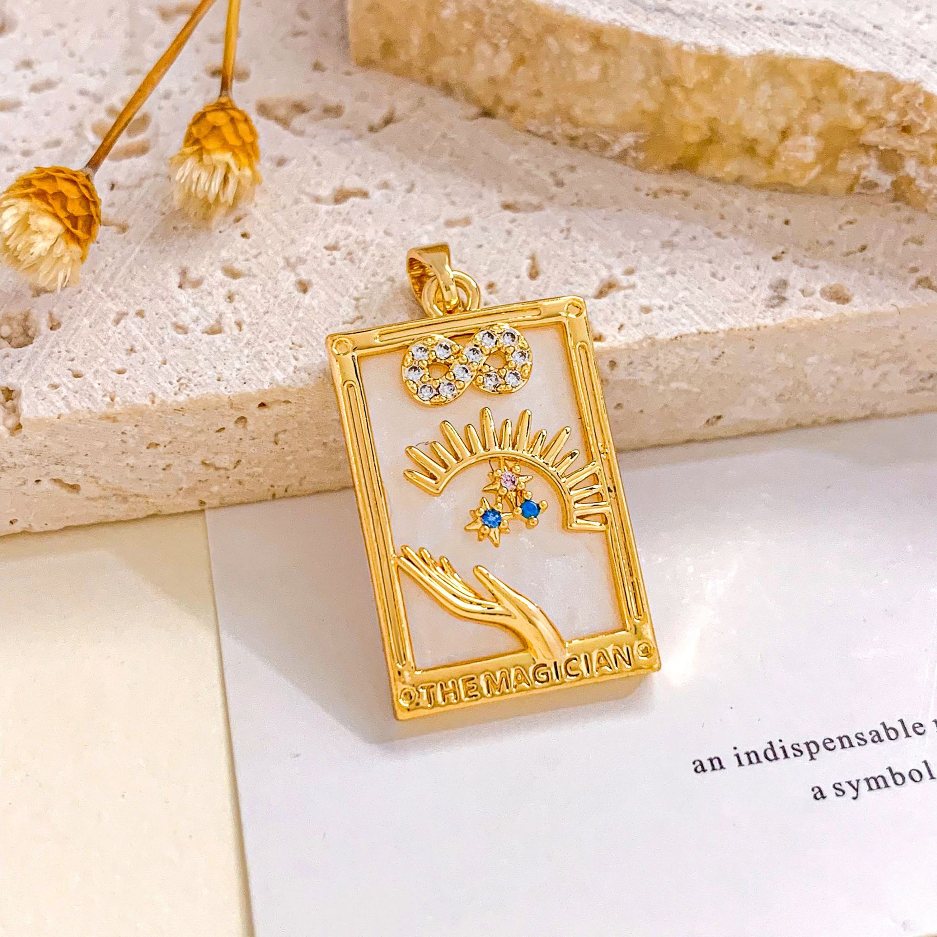 7:Xl2299 infinite hope tarot pendant gold white