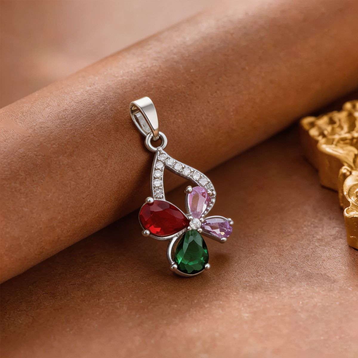 Xl2864 color butterfly pendant silver