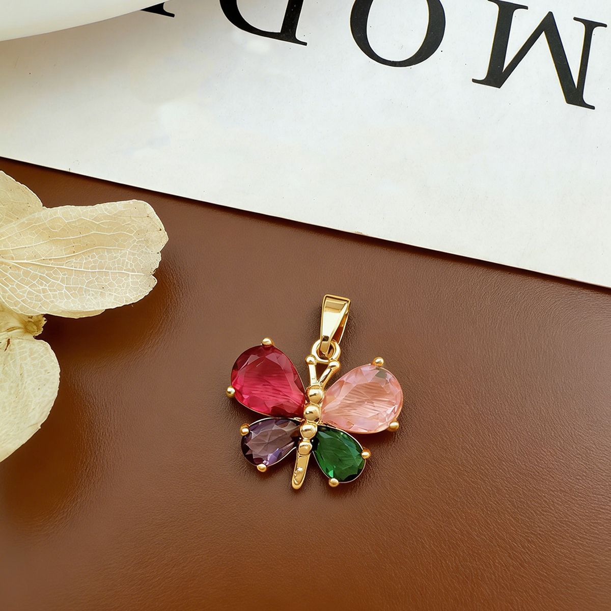 1:Xl27 colorful butterfly pendant gold