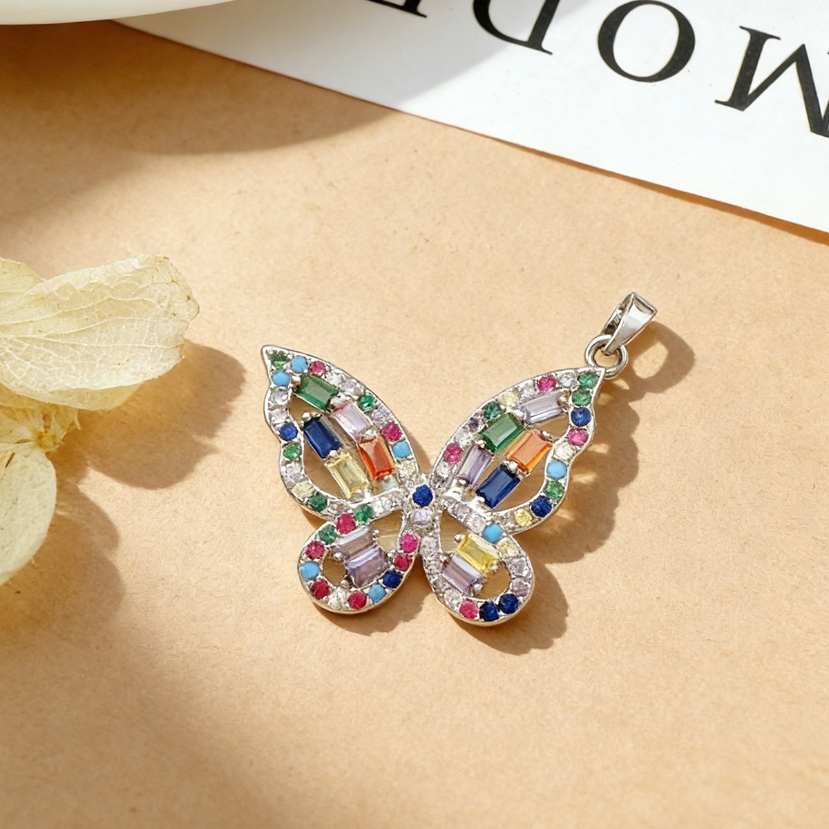 3:Xl50 color butterfly pendant silver