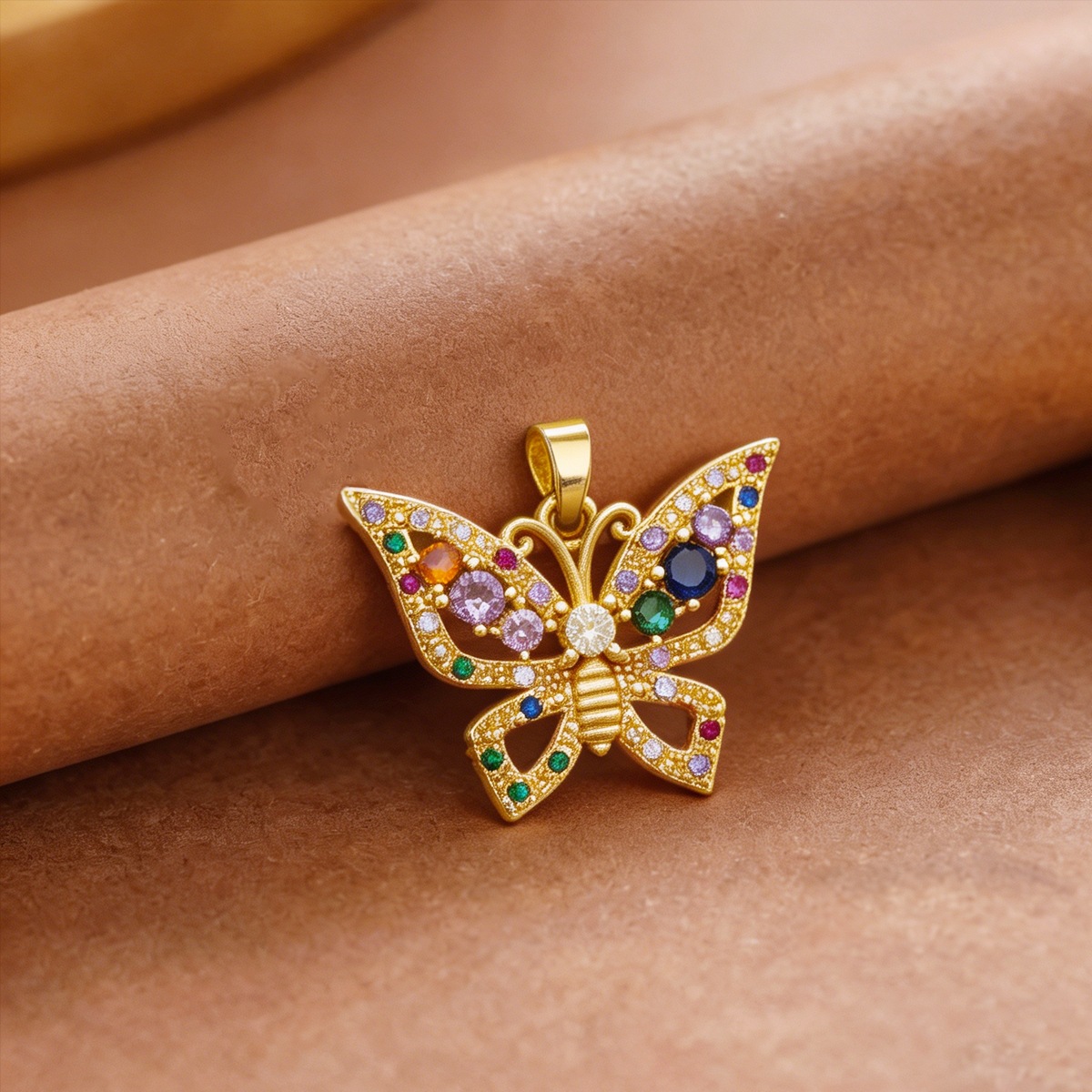 15:Xl3166 colorful butterfly pendant gold