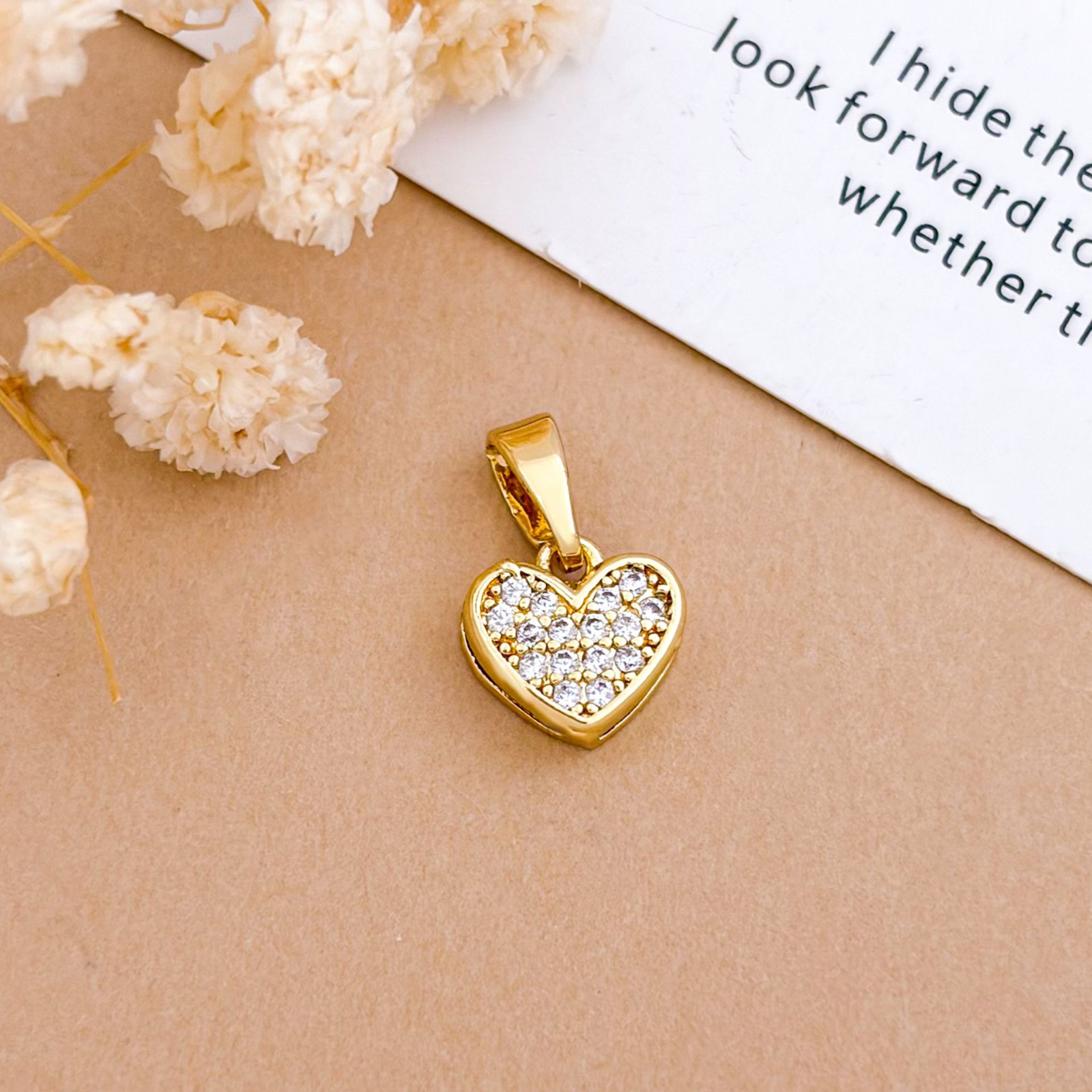 Xl5773 full zirconium love pendant gold
