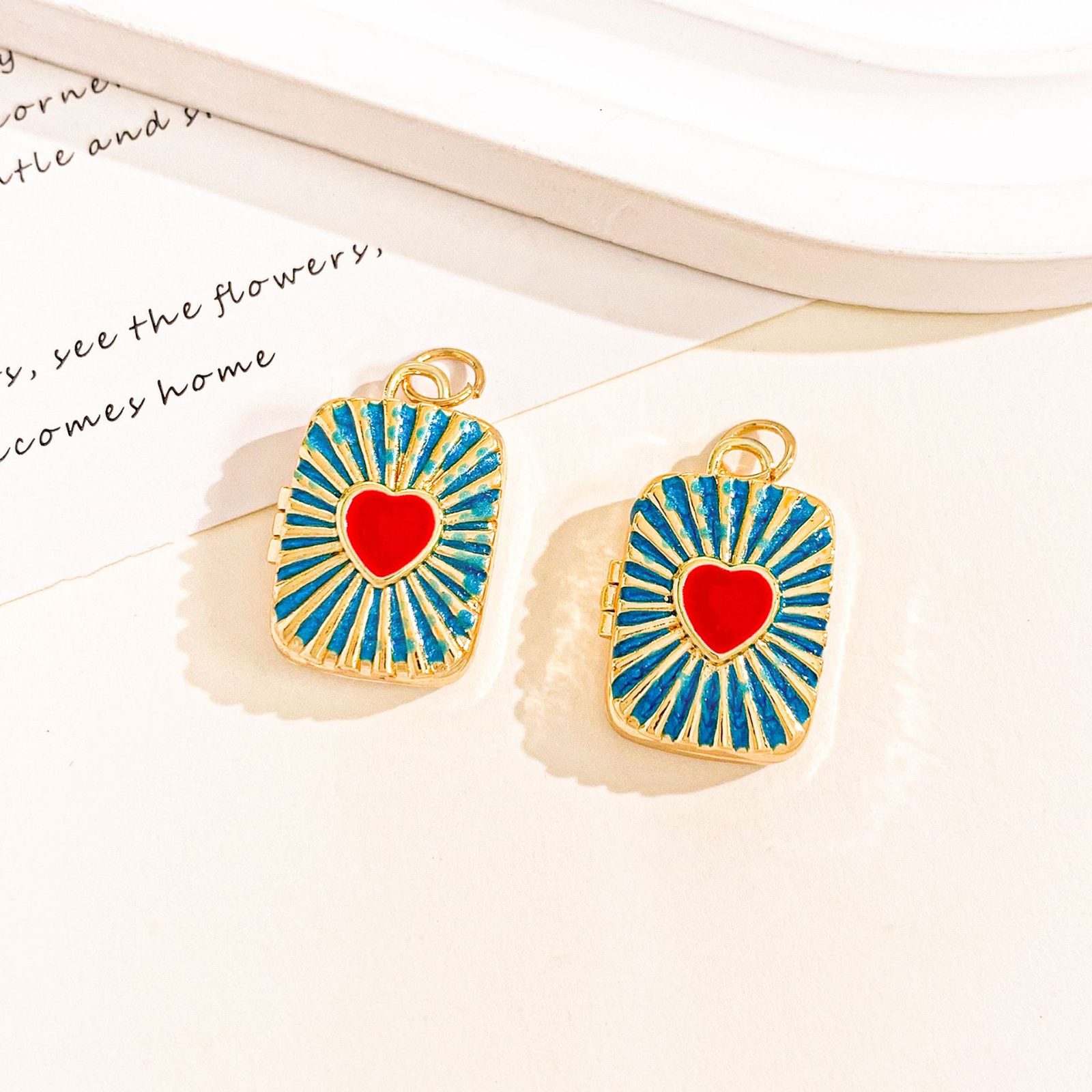 Xl4692 love golden blue photo clip pendant can be