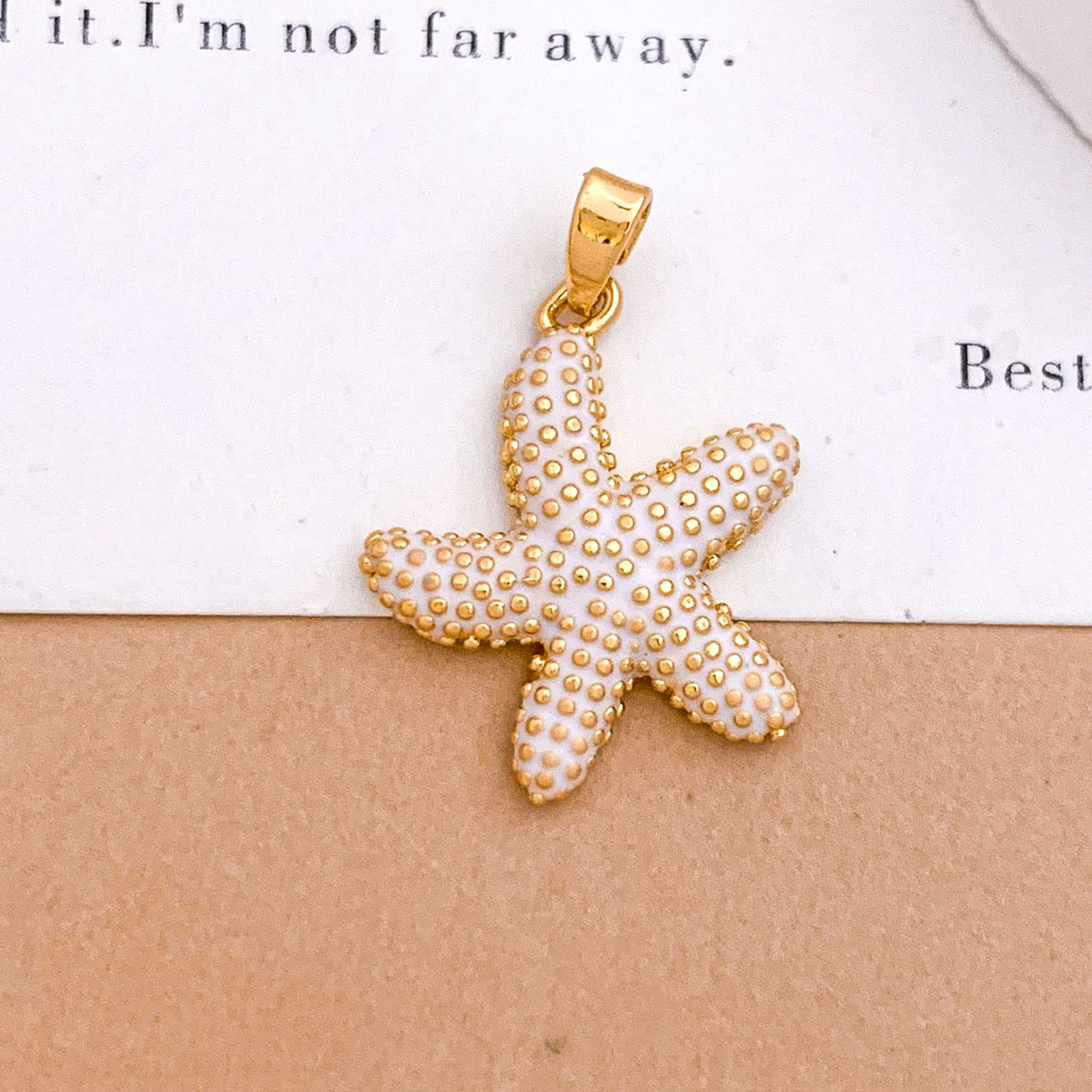 Xl4120 dancing starfish pendant gold white