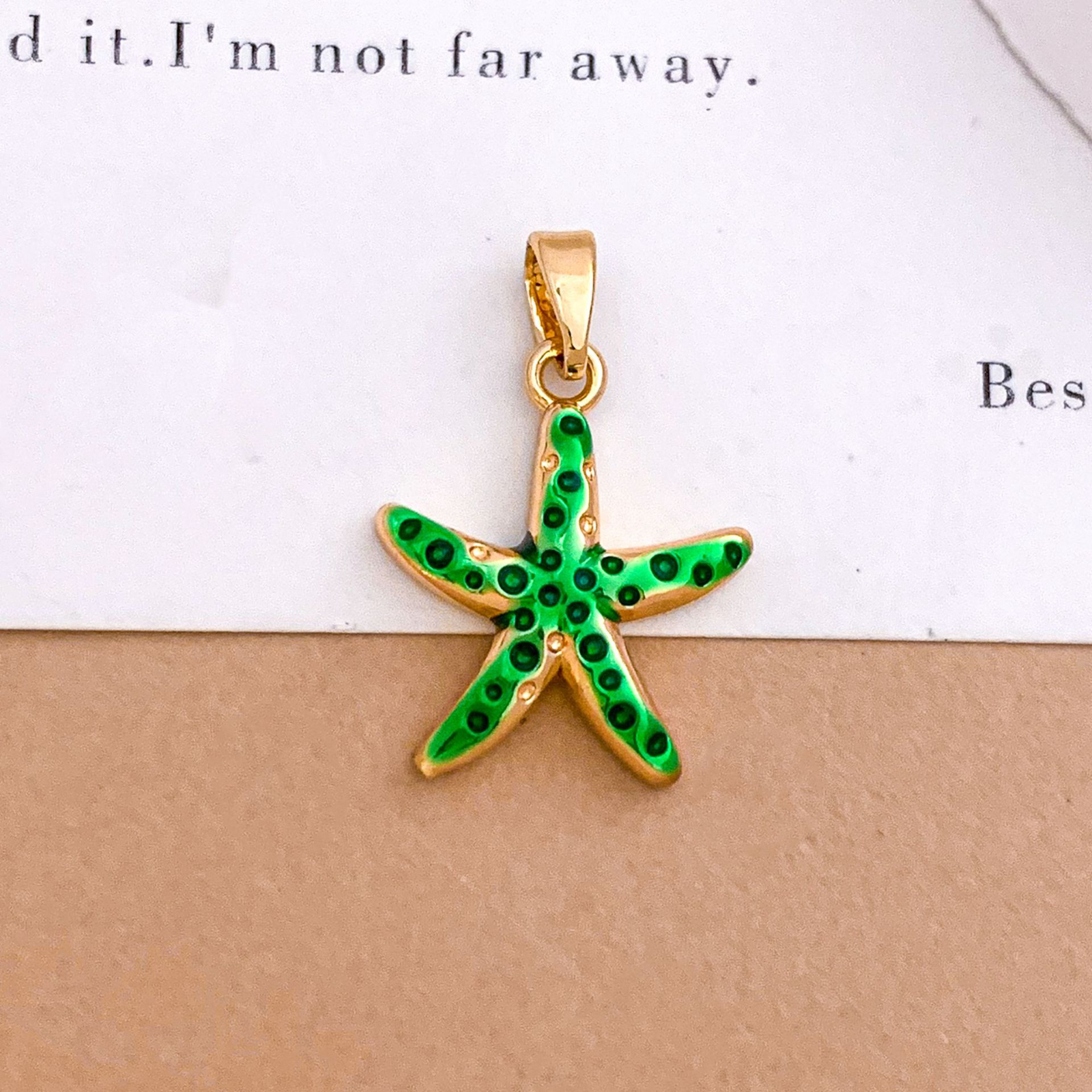 Xl4575 starfish pendant gold green