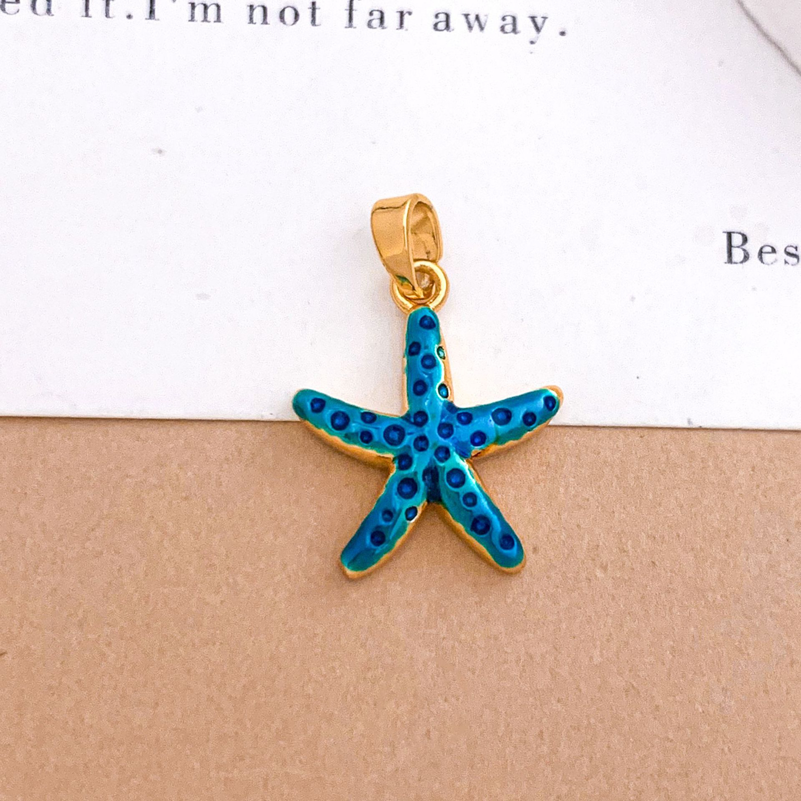 Xl4575 starfish pendant gold blue