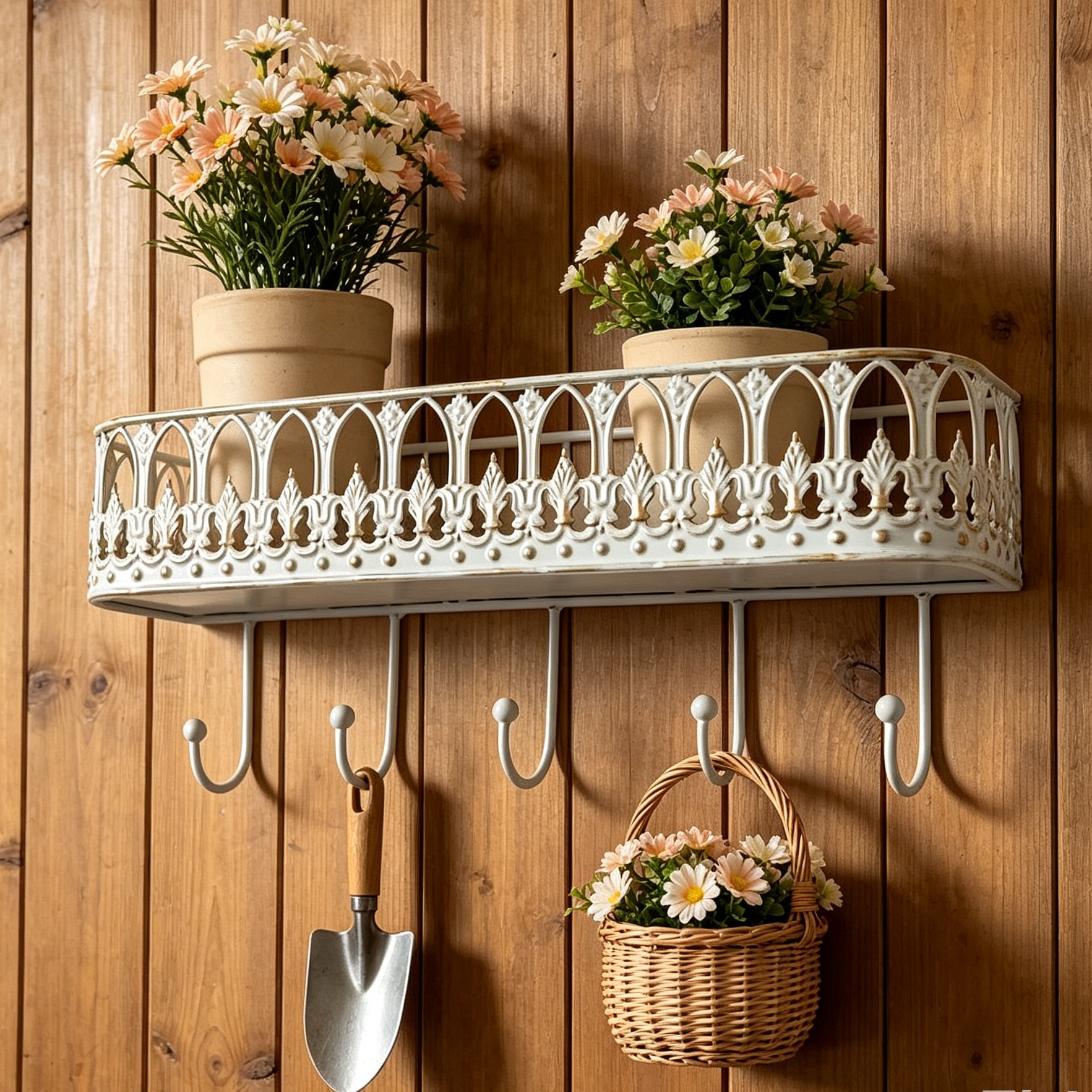5-hook storage rack (white)