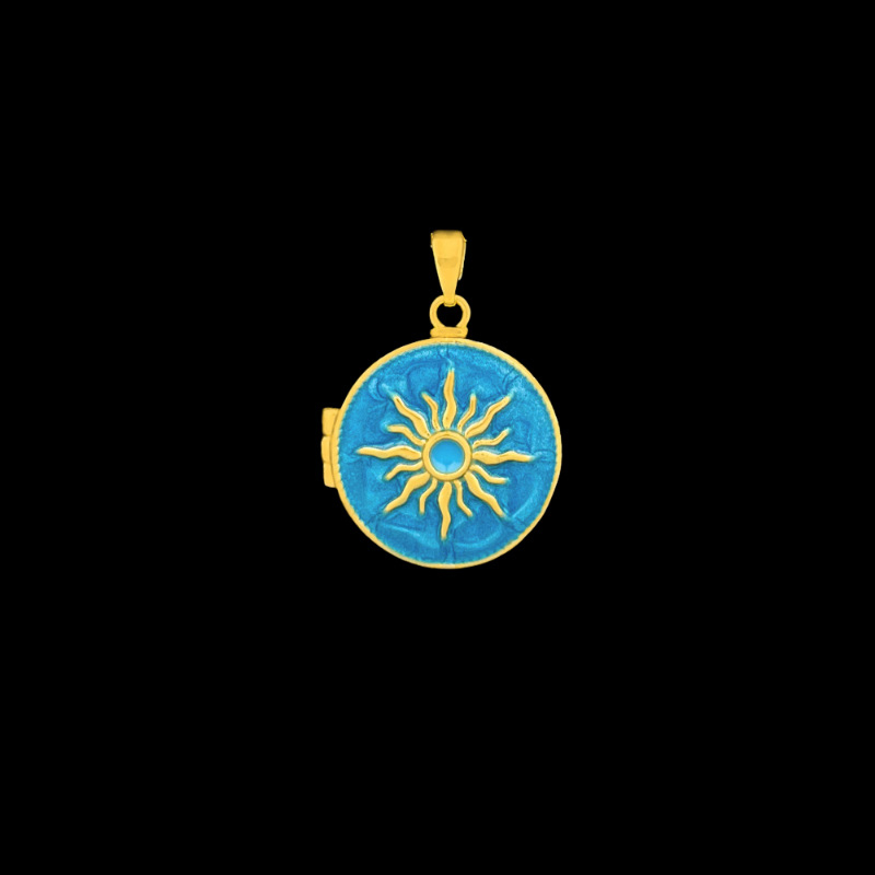 Xl4665 sun photo clip pendant - gold