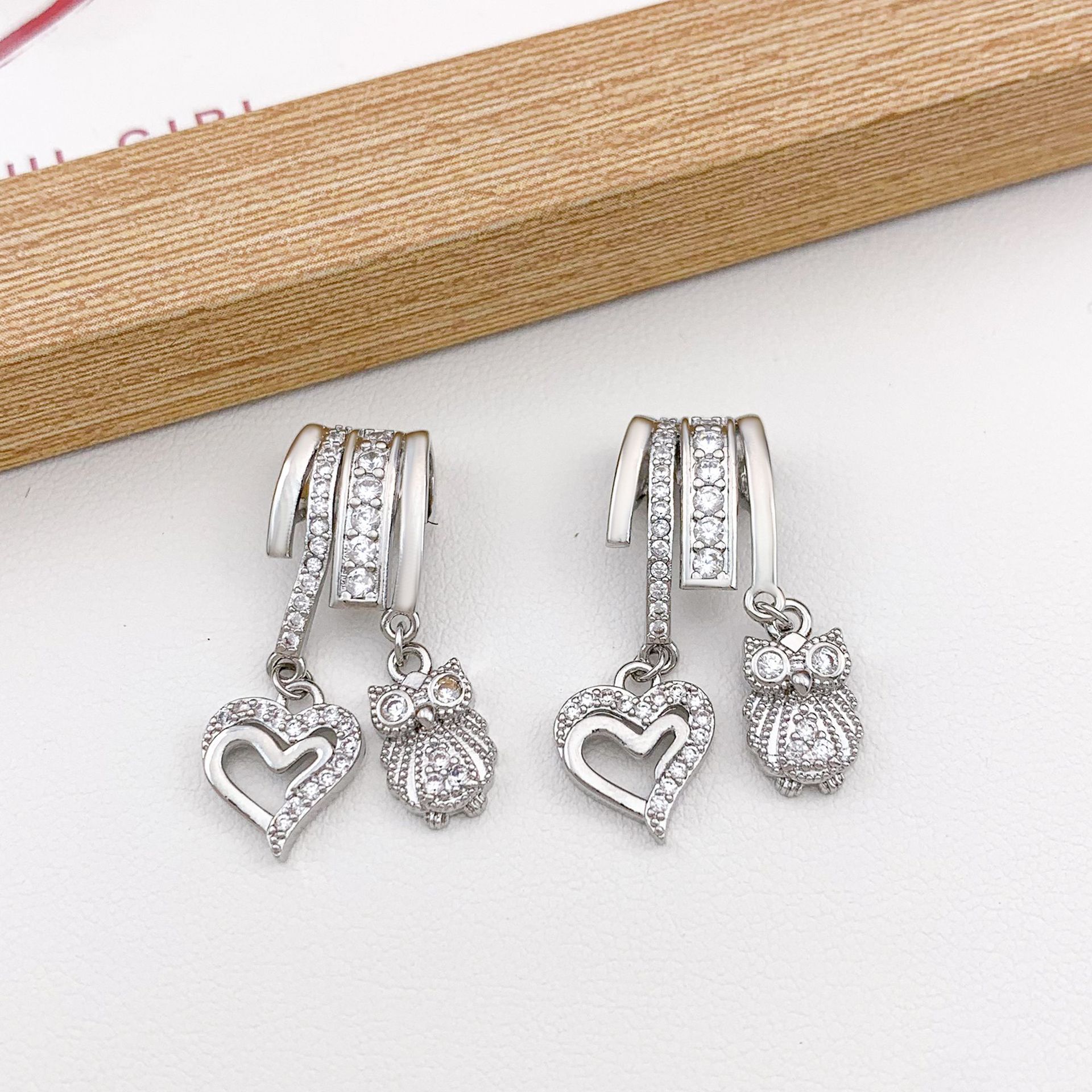 Xl5041 love owl combination pendant silver
