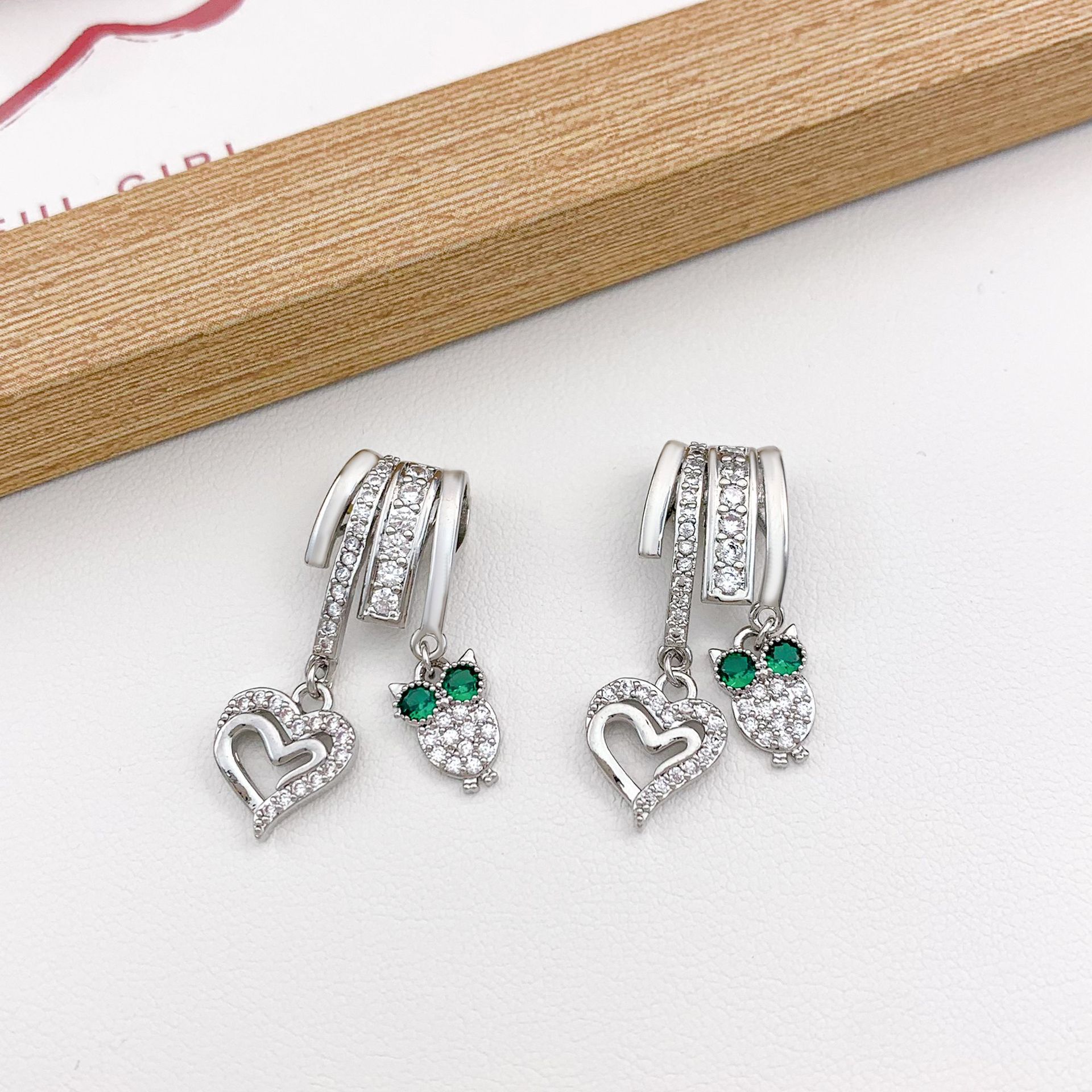 12:Xl3336 love owl combination pendant silver
