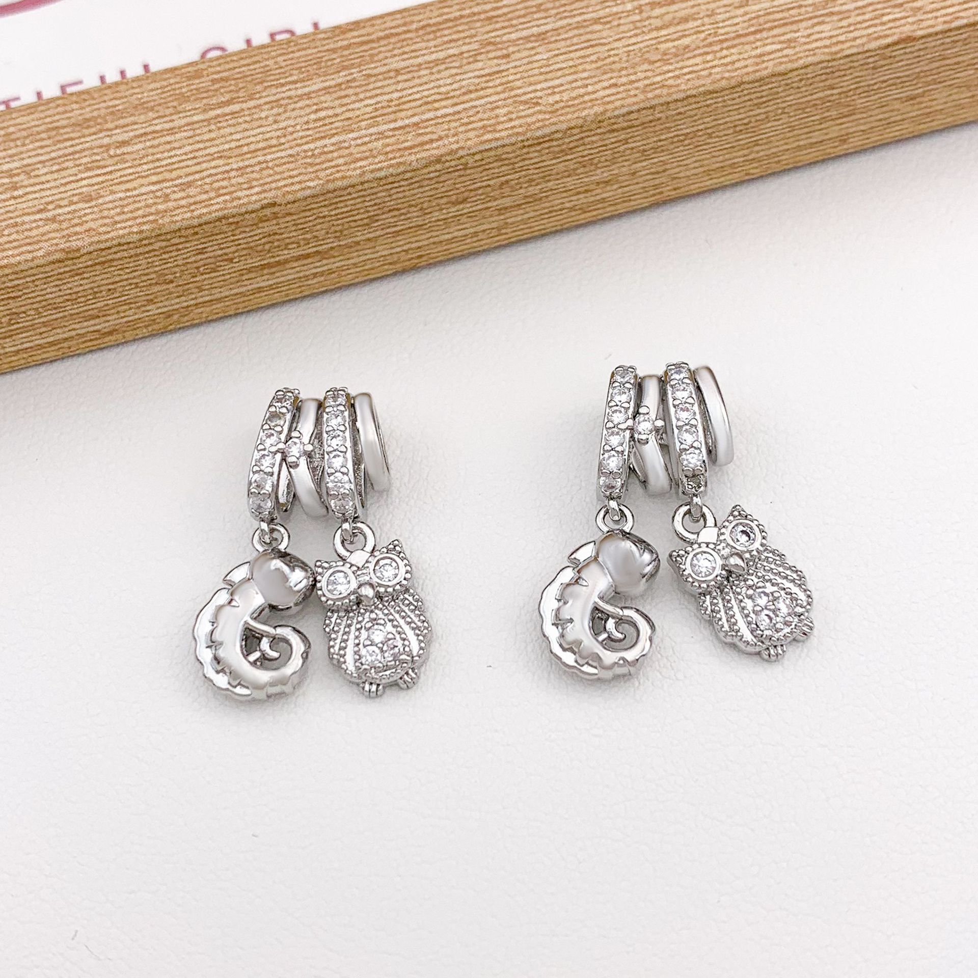 14:Xl4558 owl little seahorse combination pendant silver