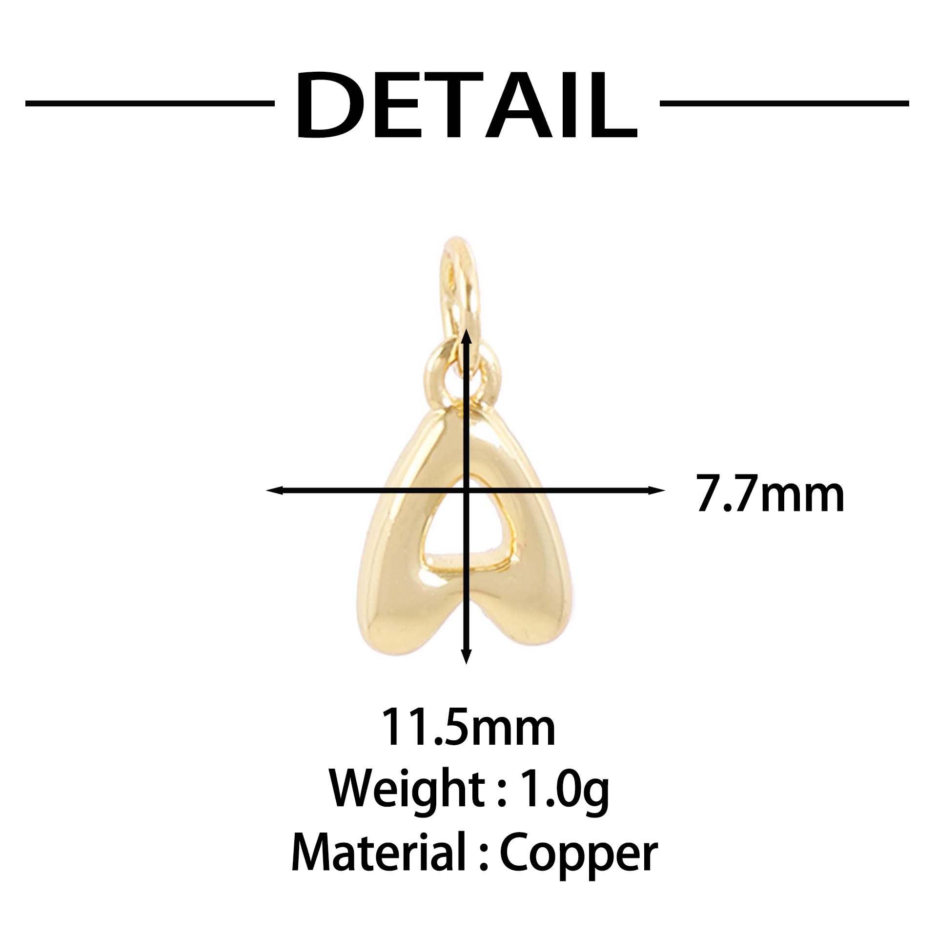 18k gold single letter a letter