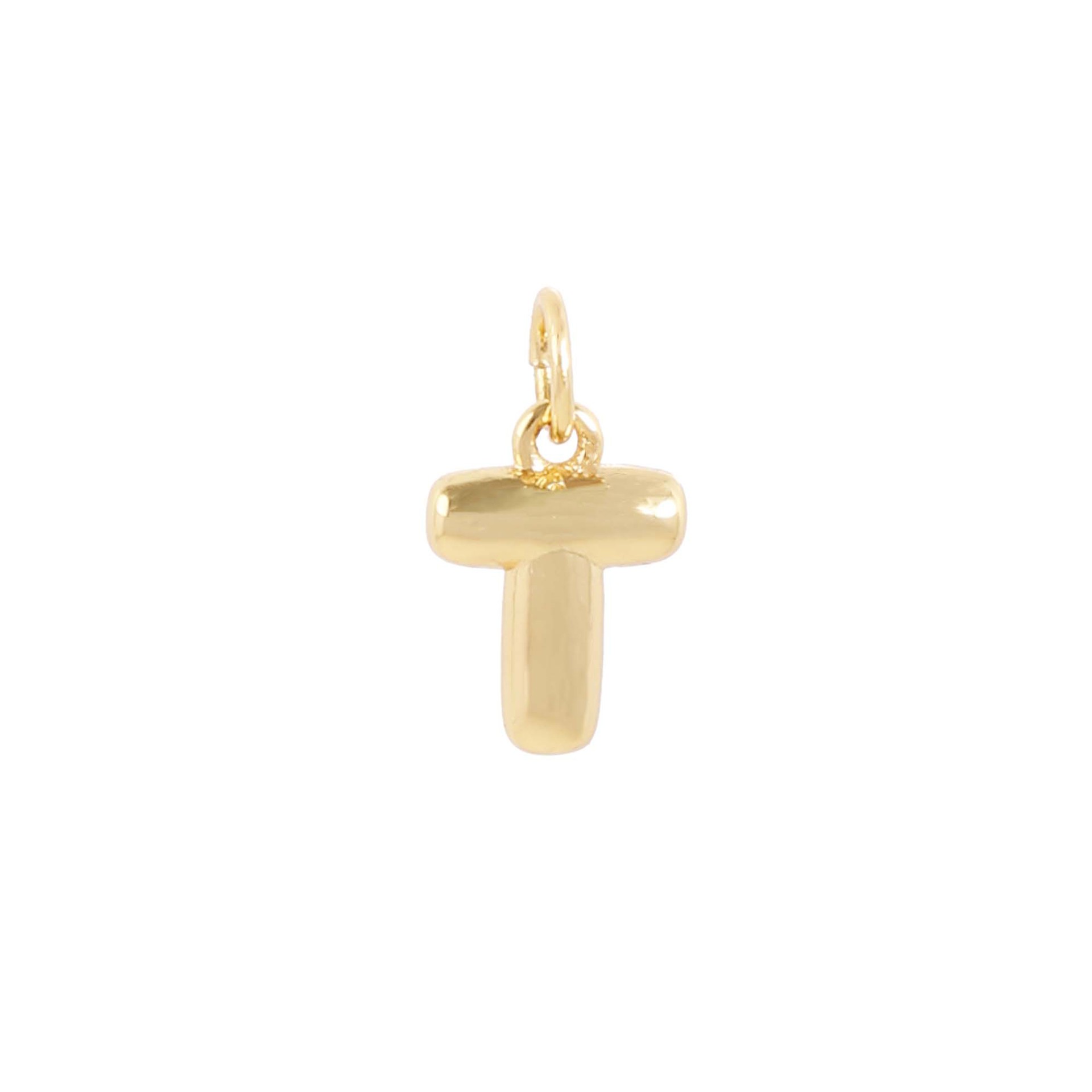 18k gold single letter t letter