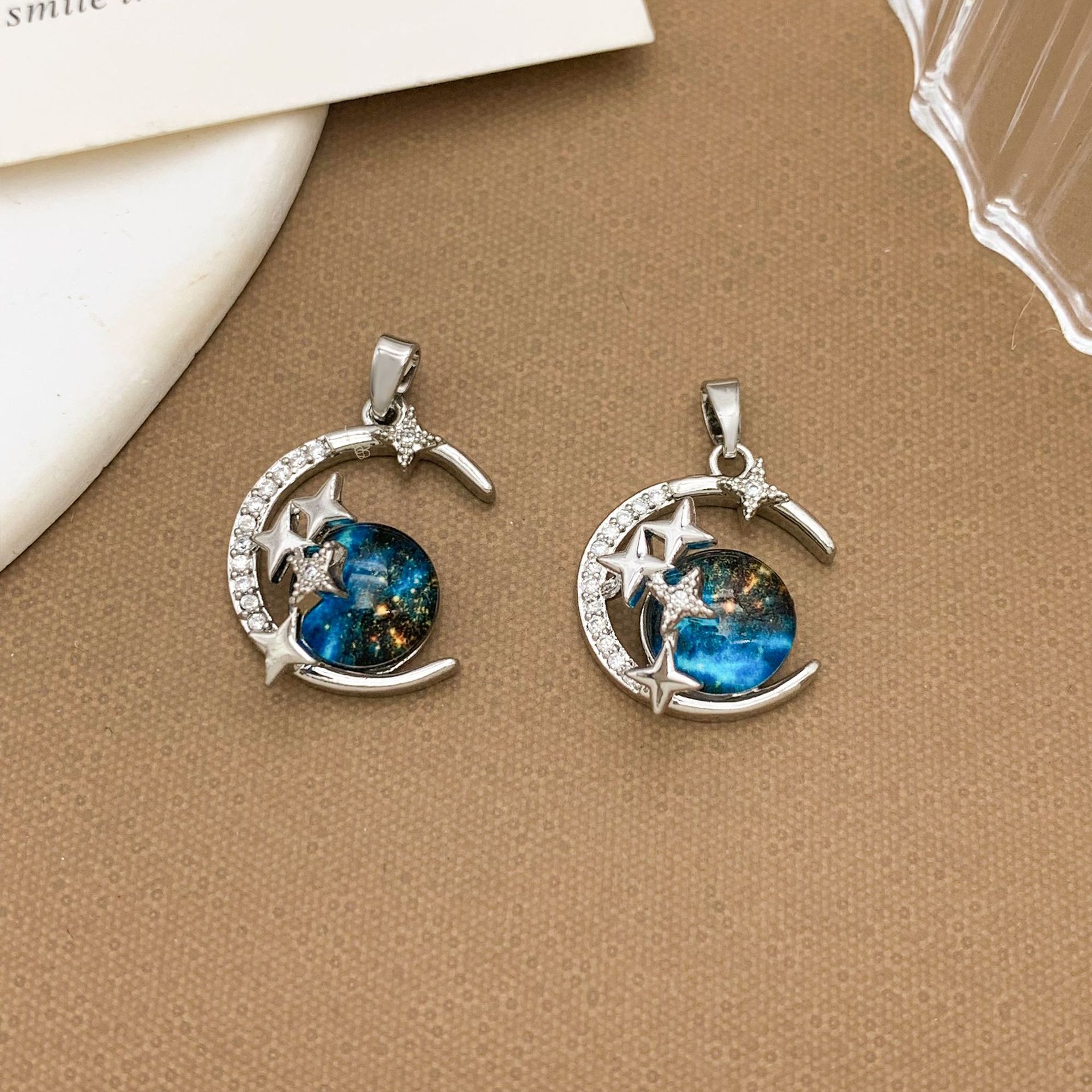 19:Xl2286 moon cross star pendant silver