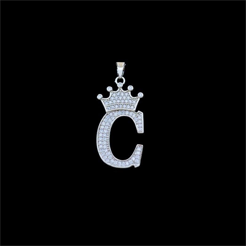 29:Xl348 crown letter c pendant silver