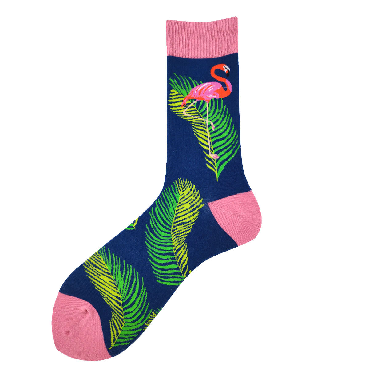 Flamingo and leaves