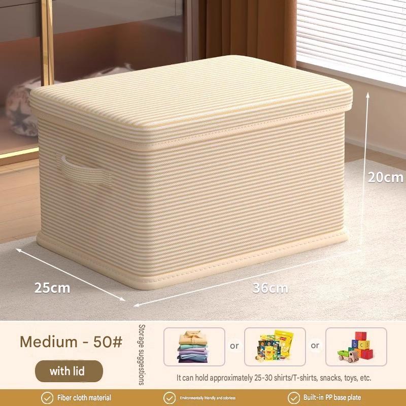 Beige stripes, medium size [36*25*20], set of 2