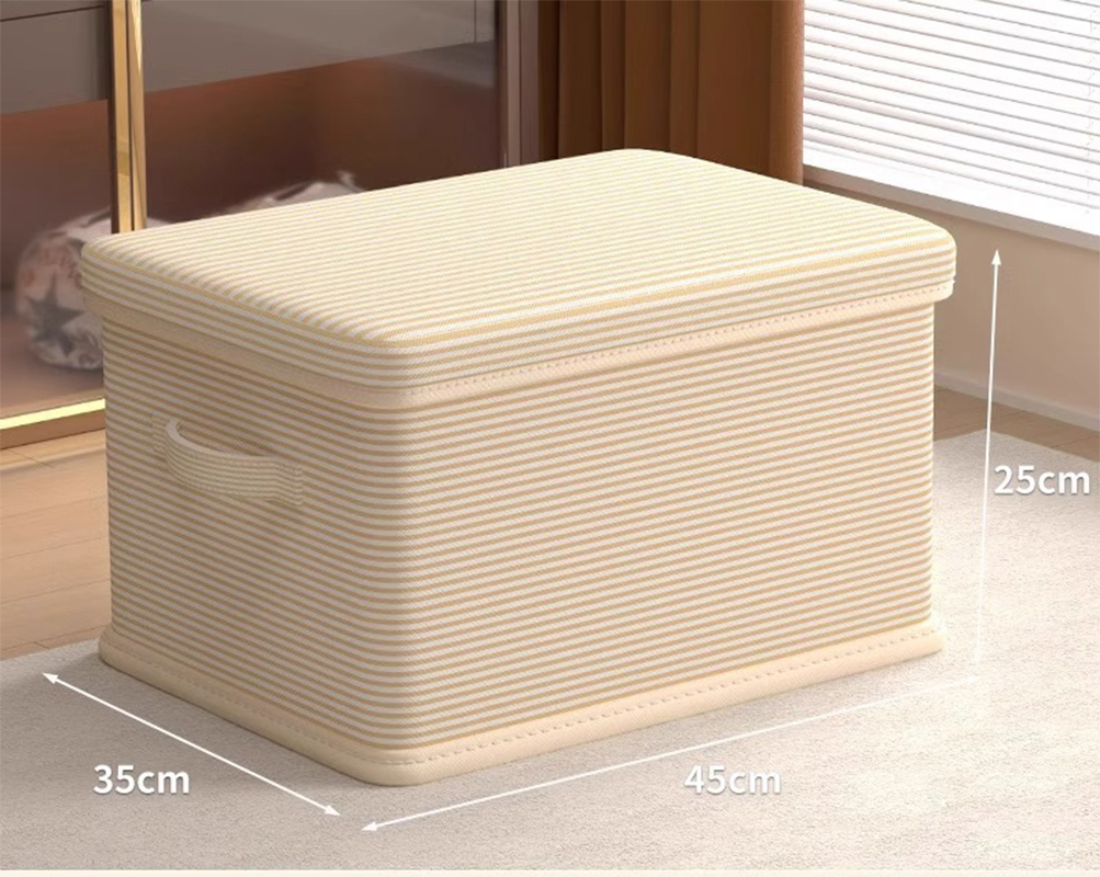 Beige striped large size [45*35*25], set of 2