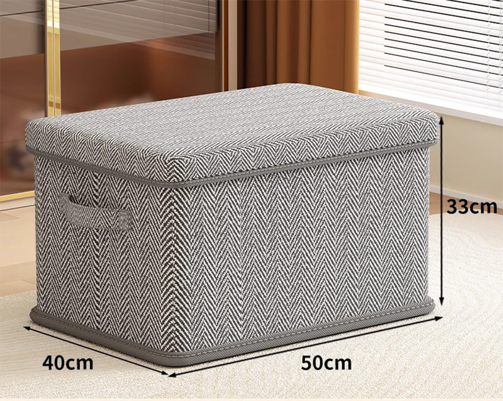 Extra-large gray herringbone [50*40*33], set of 2