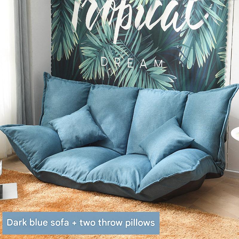 160cm dark blue sofa   two pillows