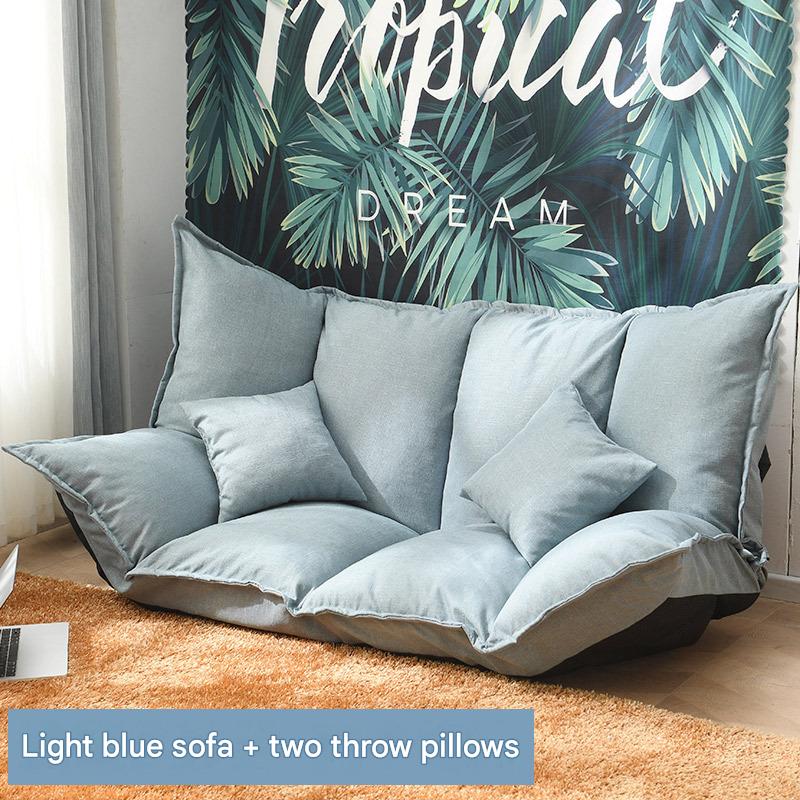 160cm light blue sofa   two pillows