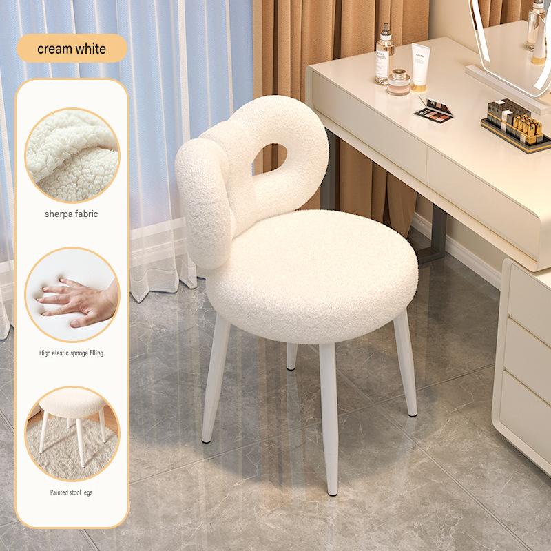Yunduo white lamb velvet butterfly chair [stable four legs   sponge cushion]