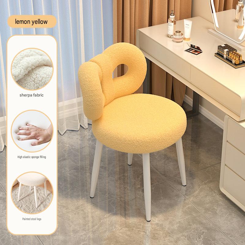 Lemon yellow lamb velvet butterfly chair [stable four legs   sponge cushion]