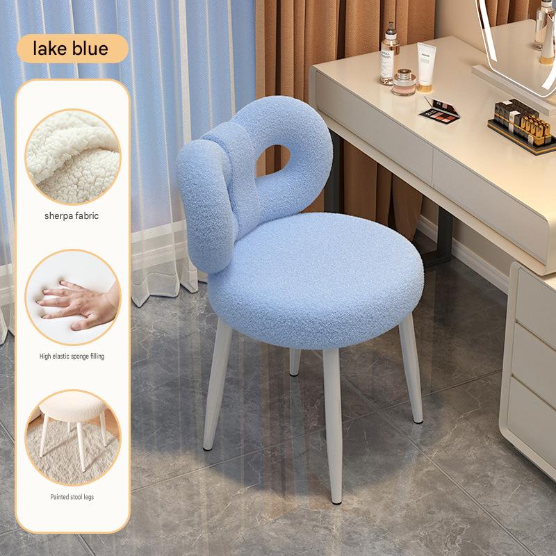 Lake blue lambswool butterfly chair [stable four legs   sponge cushion]