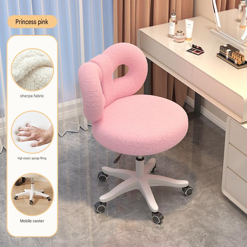 Princess pink lamb velvet butterfly chair [five-star legs   sponge cushion]