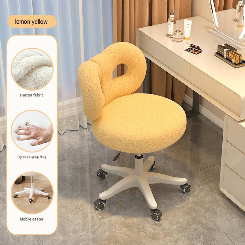 Lemon yellow lambskin butterfly chair [five-star legs   sponge cushion]