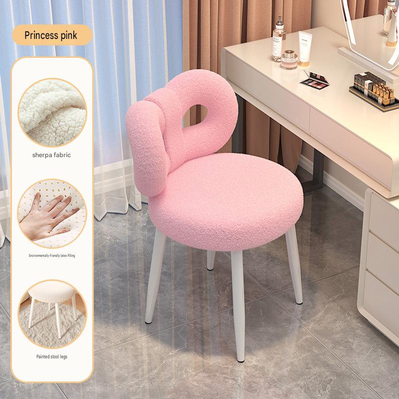 Princess pink lamb velvet butterfly chair [stable four legs   latex cushion]