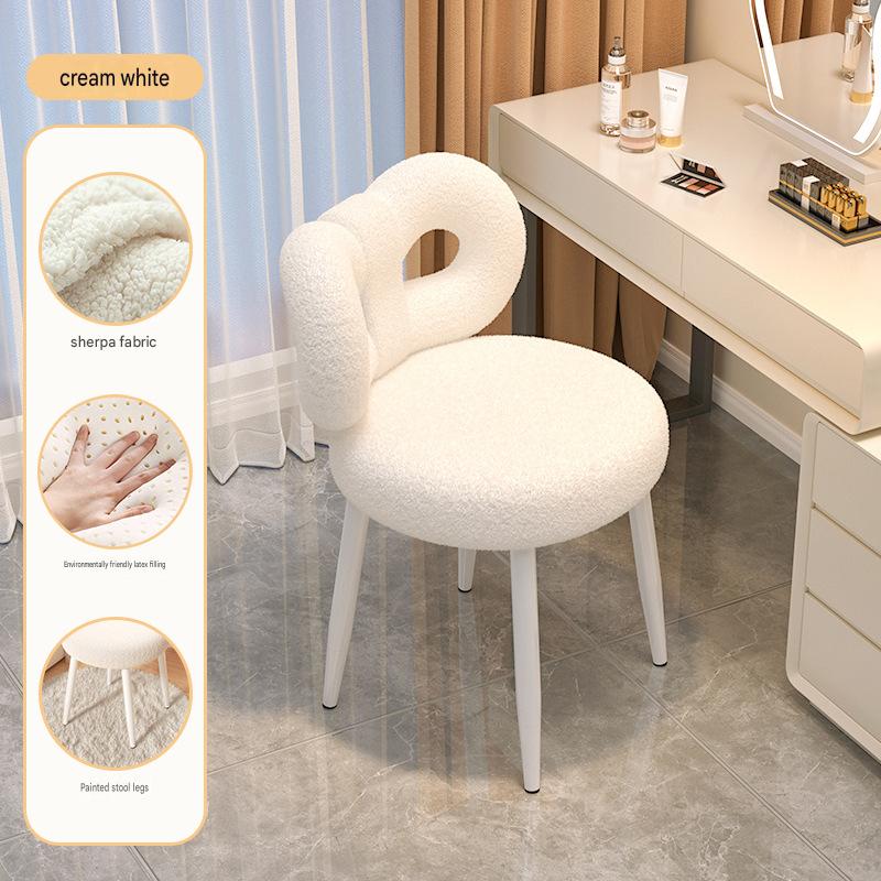 Yunduo white lamb velvet butterfly chair [stable four legs   latex cushion]