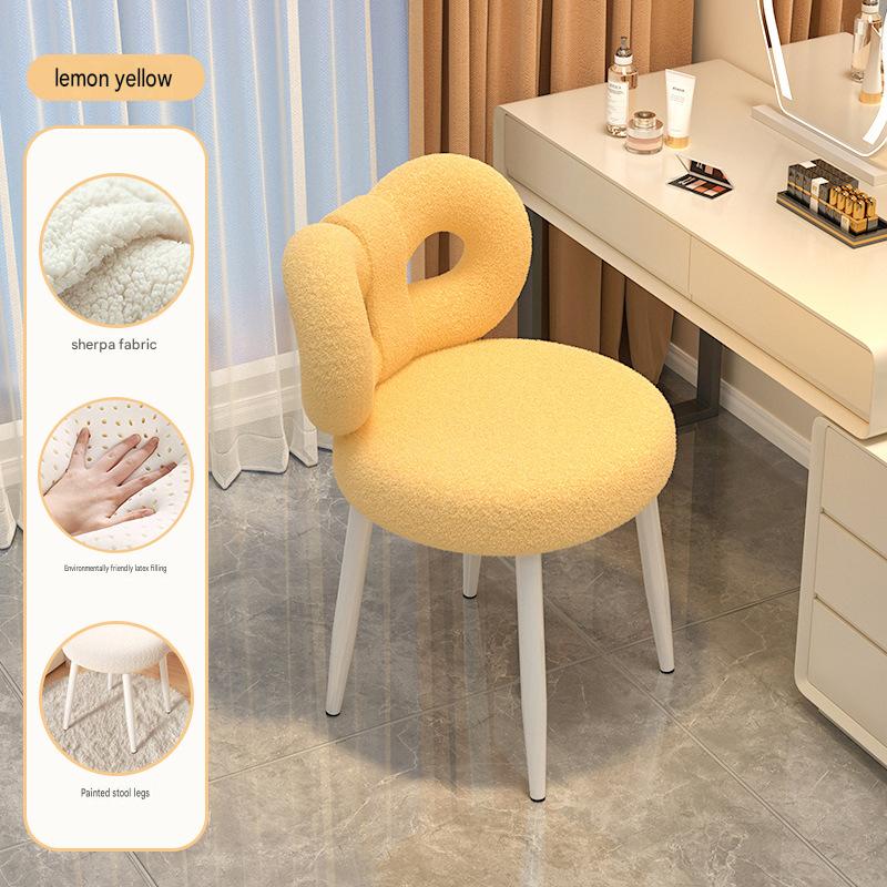 Lemon yellow lambskin butterfly chair [stable four legs   latex cushion]