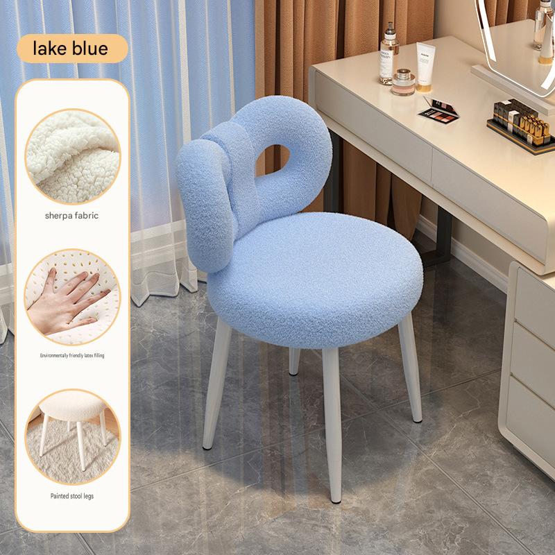 Lake blue lambswool butterfly chair [stable four legs   latex cushion]