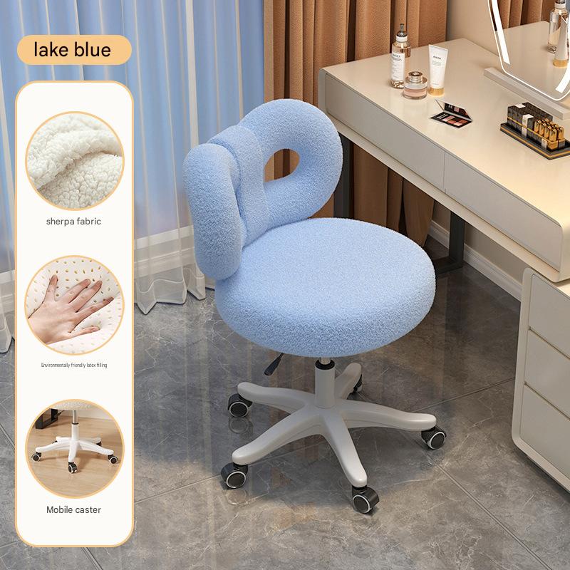 Lake blue lambskin butterfly chair [five-star legs   latex cushion]