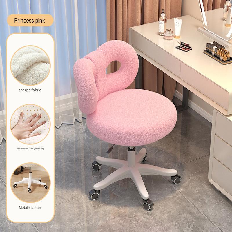 Princess pink lamb velvet butterfly chair [five-star legs   latex cushion]