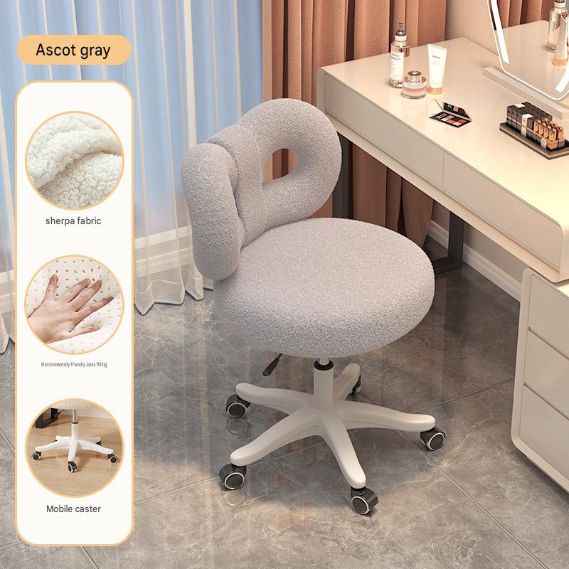 Fashionable gray lambskin butterfly chair [five-star legs   latex cushion]