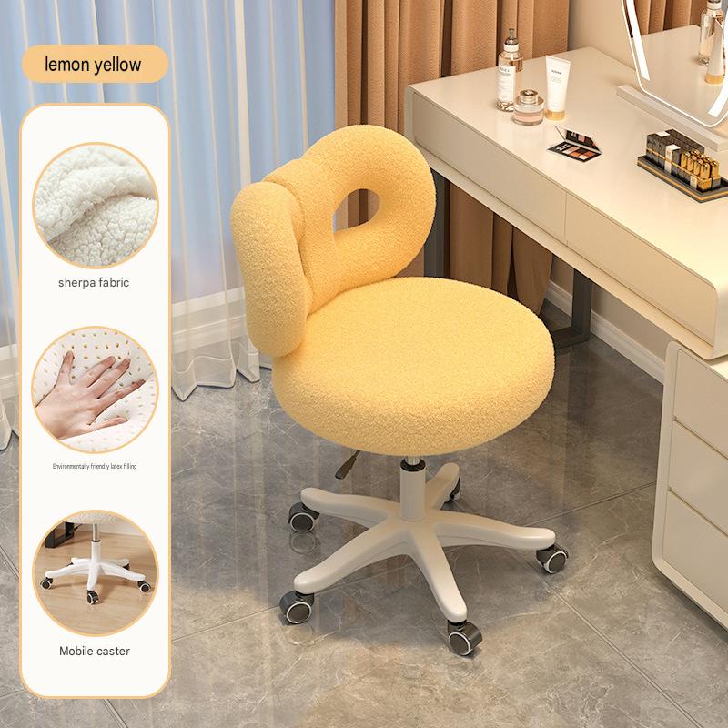 Lemon yellow lambskin butterfly chair [five-star legs   latex cushion]