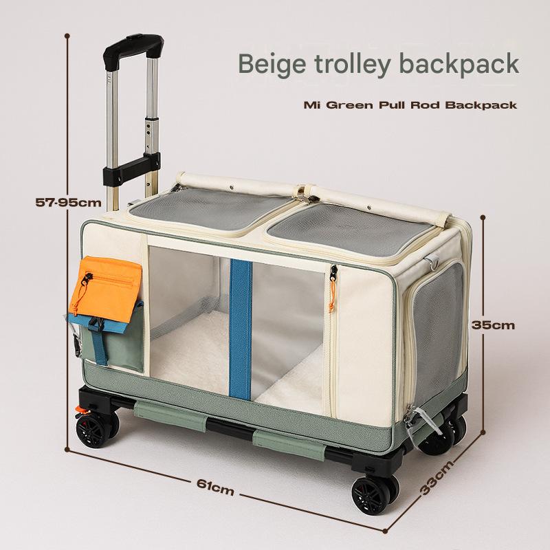 Multi-cat beige trolley case, foldable