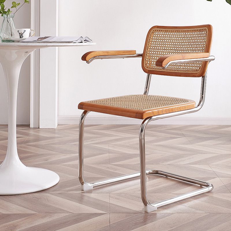 Cherry Color Back - Woven Rattan Seat Cushion [With Armrests]