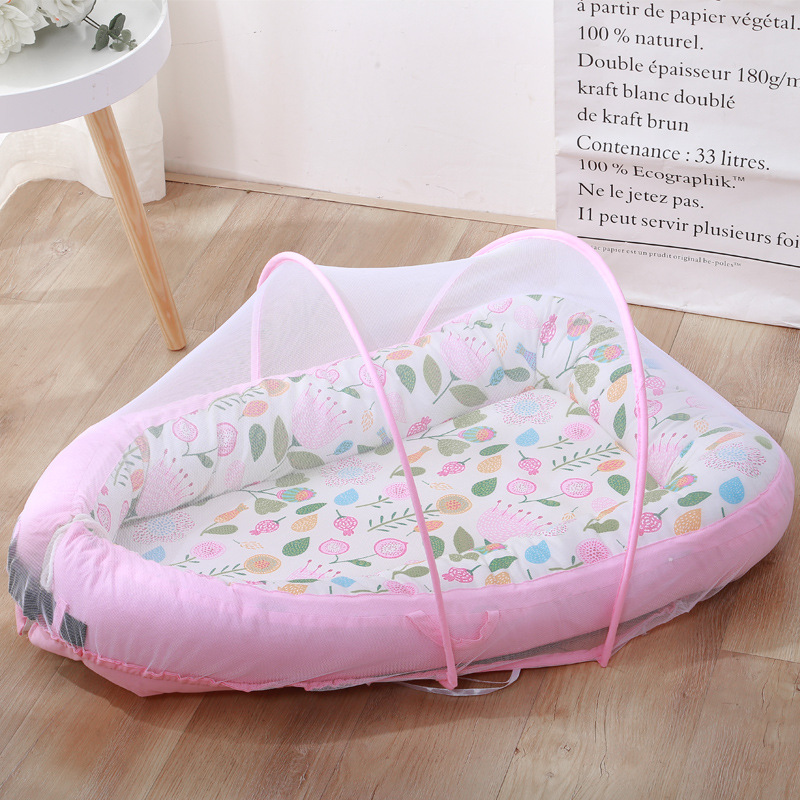 Pink flower with mosquito net
