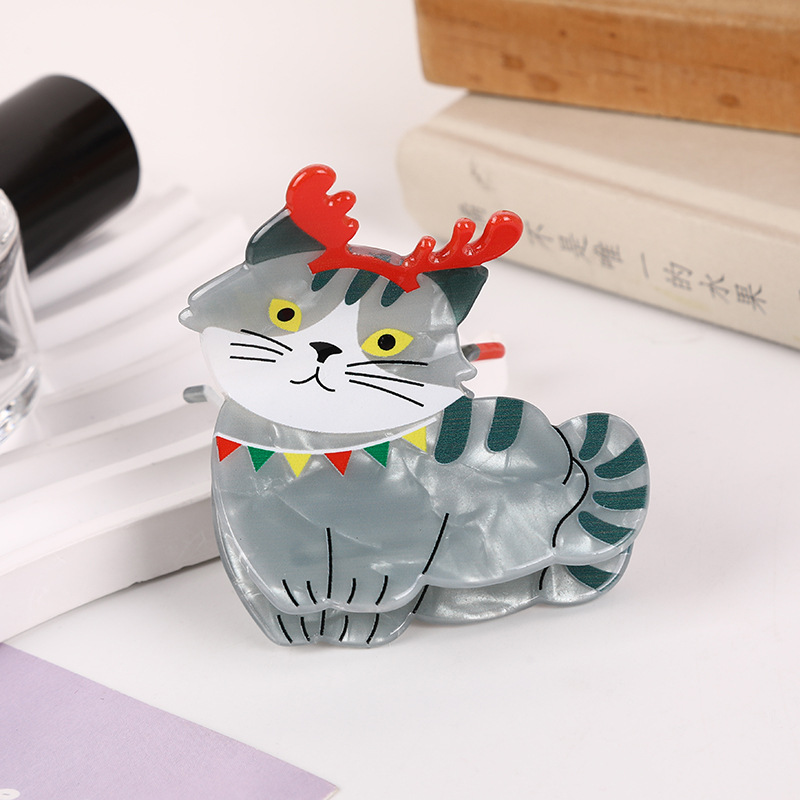 Antlers small gray cat