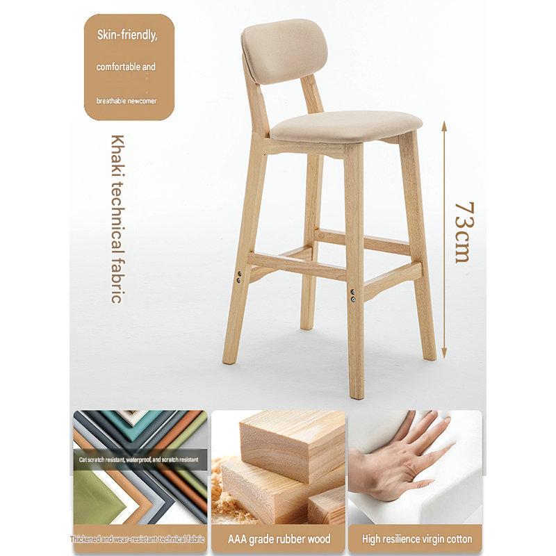 Khaki tech fabric seat cushion - natural wood frame
