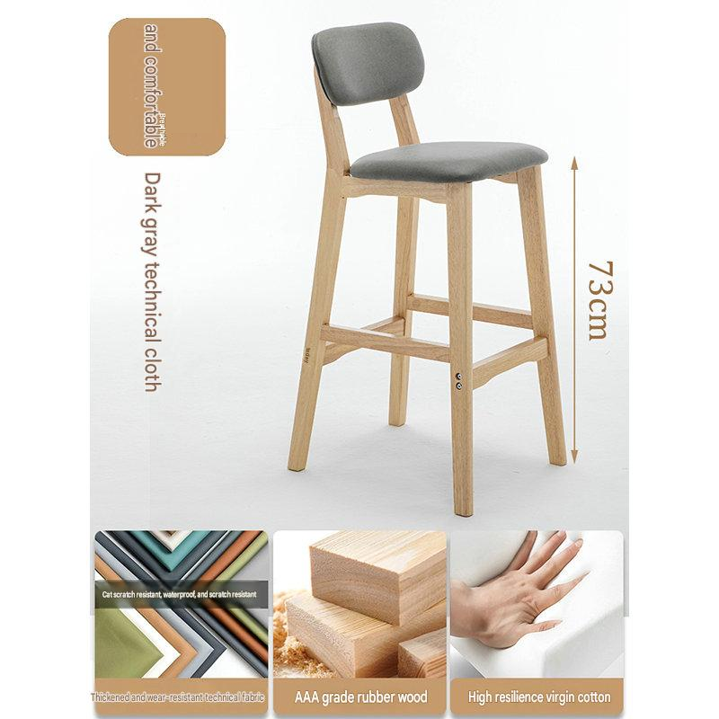 Dark grey tech fabric seat cushion - natural wood frame