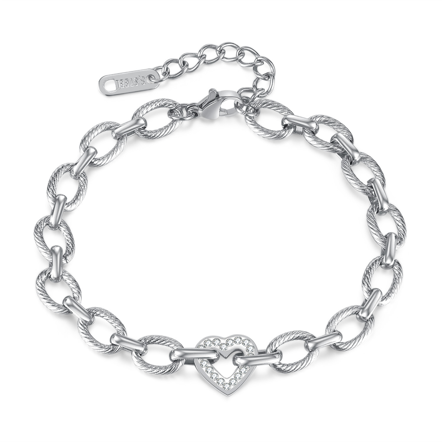 1:GS1529-Steel Bracelet Steel Color