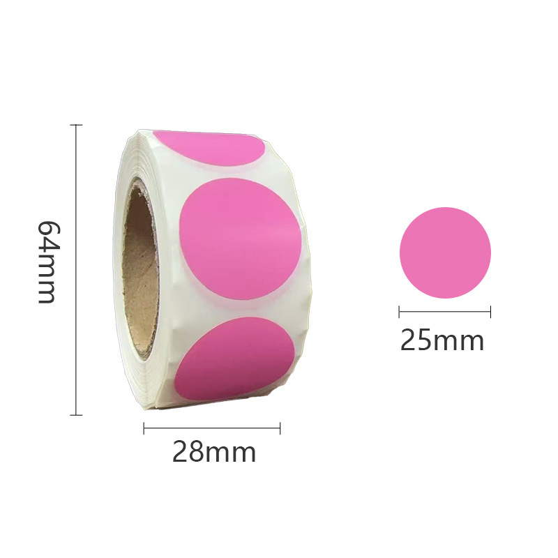 Pink; 25mm (500 stickers/roll)